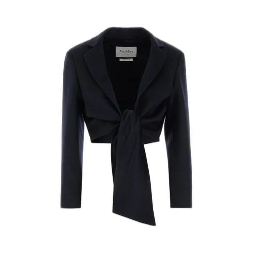 Max Mara Sash Detailed Straight Hem Cropped Jacket