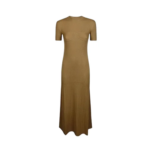 Max Mara Short-Sleeve Ribbed Dress