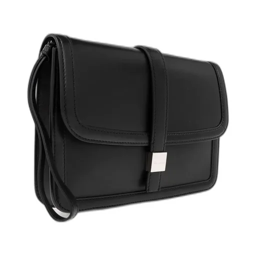 Max Mara Logo Engraved Foldover Top Clutch Bag