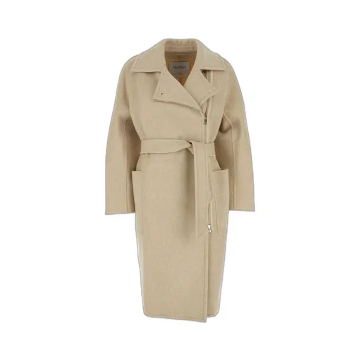 Max Mara Zip Detailed Belted Coat