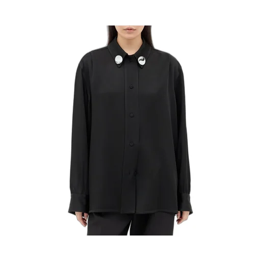 Jil Sander Detachable Jewel Clip Detailed Satin Shirt