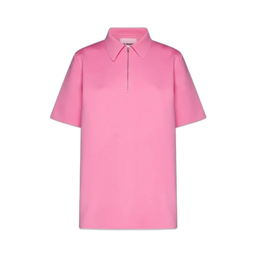 Jil Sander Zip Detailed Straight Hem Polo Top