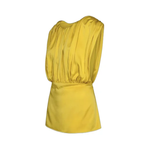 Jil Sander Gathered V-Back Satin Top