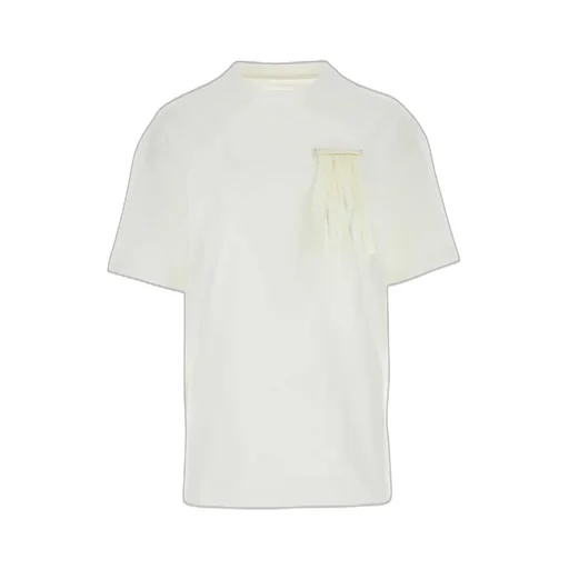Jil Sander Fringed-Brooch Drop Shoulder T-Shirt