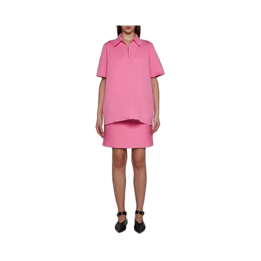 Jil Sander Zip Detailed Straight Hem Polo Top