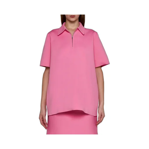 Jil Sander Zip Detailed Straight Hem Polo Top