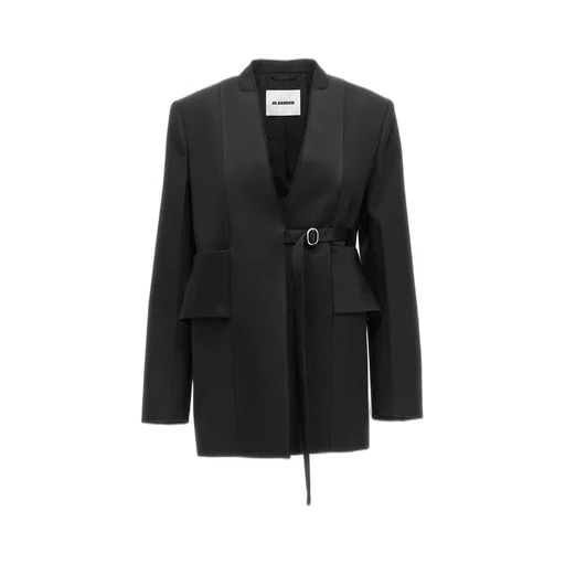 Jil Sander Strap Detailed Asymmetric Jacket
