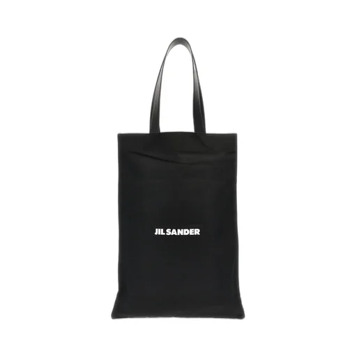 Jil Sander Logo-Print Large Open Top Tote Bag