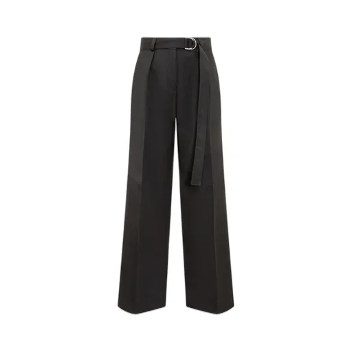 Jil Sander Belted High-Waist Wide-Leg Trousers