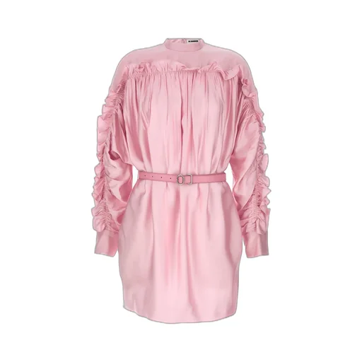 Jil Sander Ruffled Belted Mini Dress