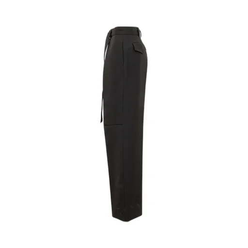 Jil Sander Belted High-Waist Wide-Leg Trousers