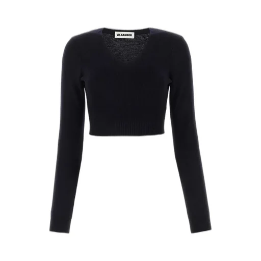 Jil Sander V-Neck Knitted Crop Top