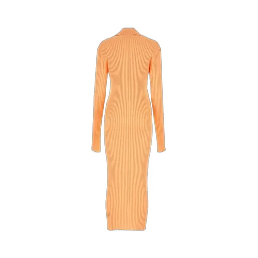 Jil Sander Ribbed-Knit Long-Sleeved Midi Dress