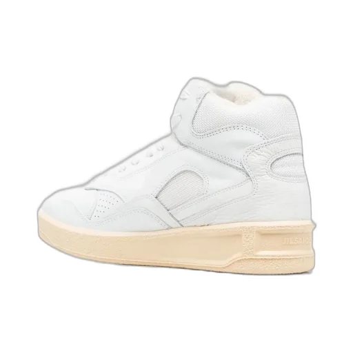 Jil Sander Logo Embossed Mid-Top Sneakers