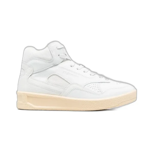 Jil Sander Logo Embossed Mid-Top Sneakers