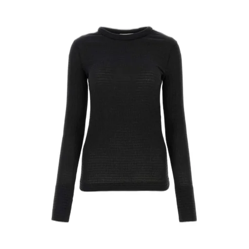Jil Sander Smocked Long-Sleeved Crewneck Top
