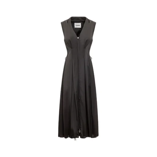 Jil Sander V-Neck Sleeveless Midi Dress