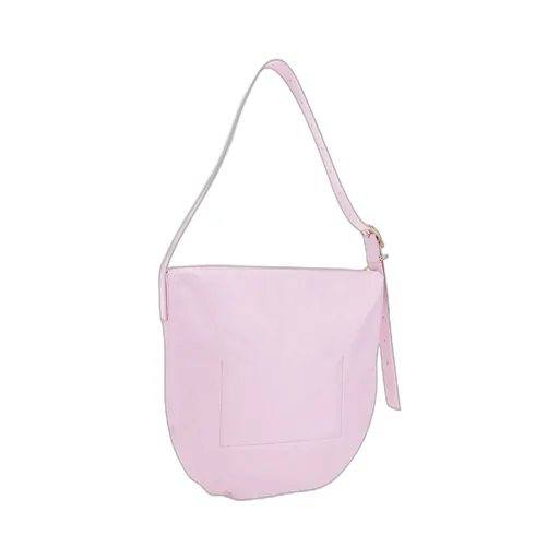 Jil Sander Crinkled-Finish Zip-Up Medium Shoulder Bag