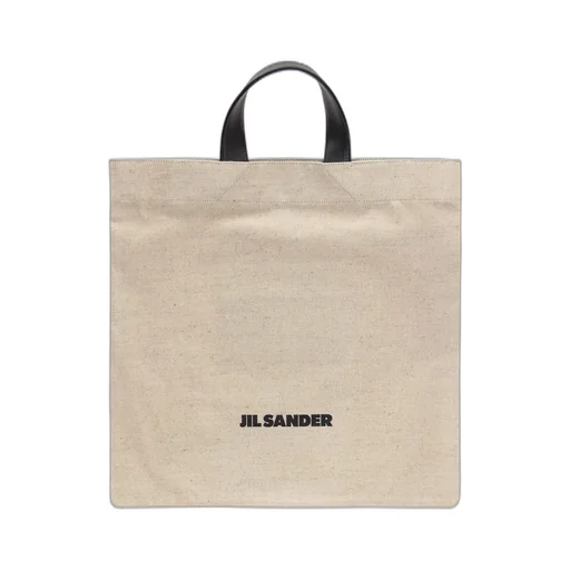 Jil Sander Logo Printed Square Shape Tote Bag