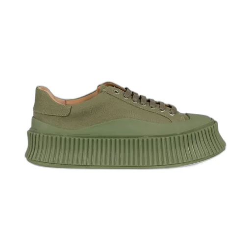 Jil Sander Round Toe Lace-Up Sneakers