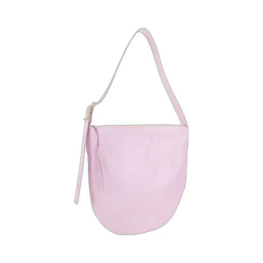 Jil Sander Crinkled-Finish Zip-Up Medium Shoulder Bag