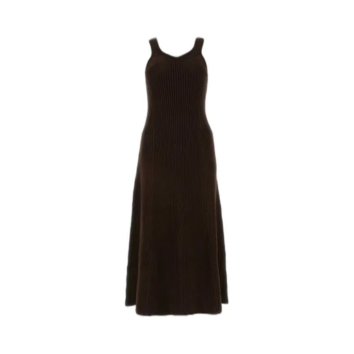 Jil Sander Ribbed Knitted Flared Midi Dress