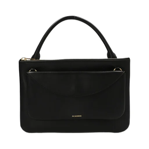 Jil Sander Logo Printed Zipped Tote Bag