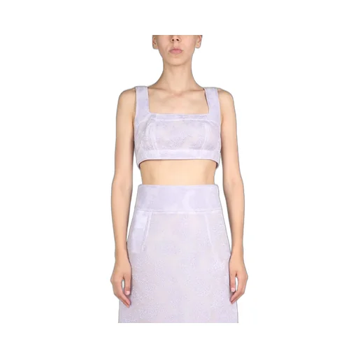 Jil Sander Paisley Print Sleeveless Cropped Top