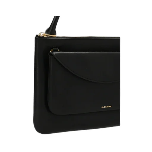 Jil Sander Logo Printed Zipped Tote Bag