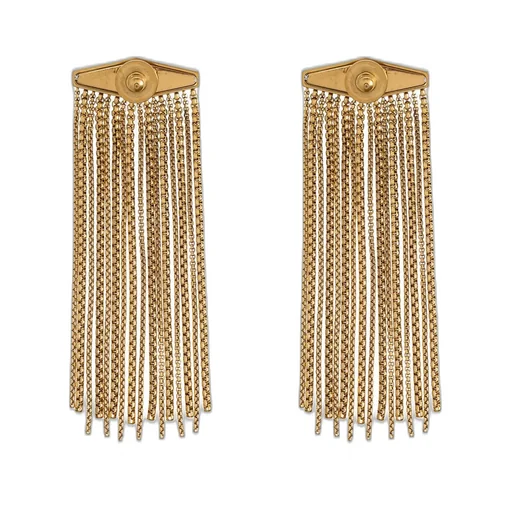 Jimmy Choo Logo Engraved Tassel Detailed Earrings