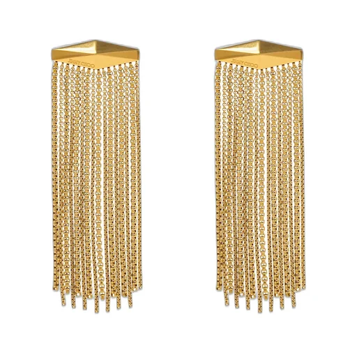 Jimmy Choo Logo Engraved Tassel Detailed Earrings