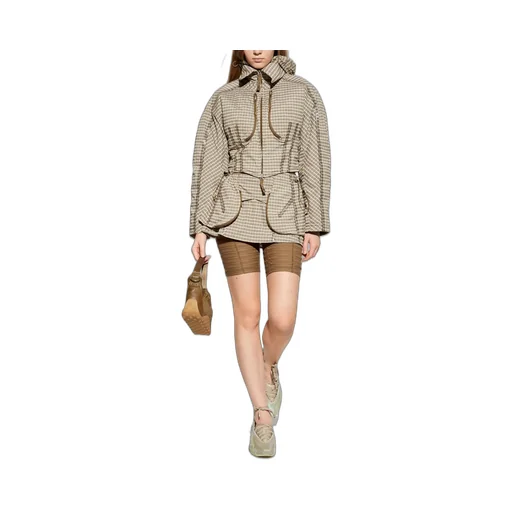 Knwls Checked Belted Hooded Jacket