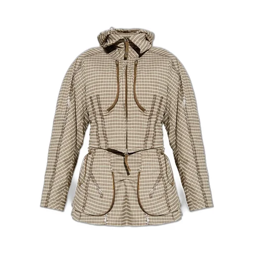 Knwls Checked Belted Hooded Jacket