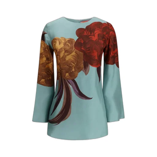 La Doublej Peony Print Mini Dress