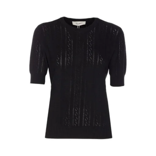 Lisa Yang Nika Pointelle Short-Sleeve Sweater