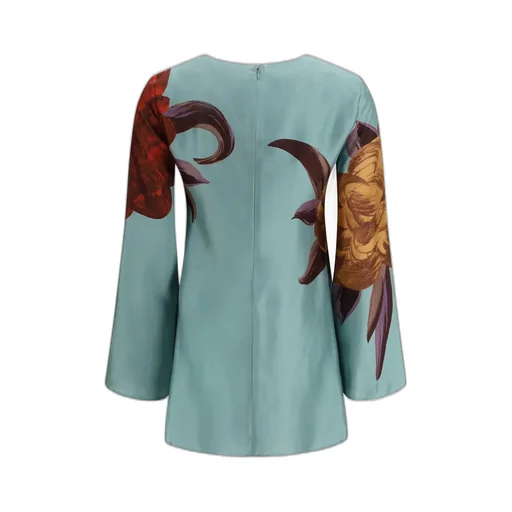 La Doublej Peony Print Mini Dress