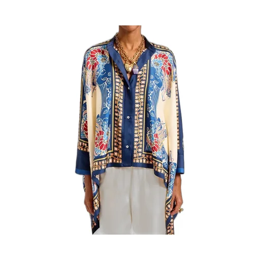 La Doublej Foulard Printed Silk Shirt Top