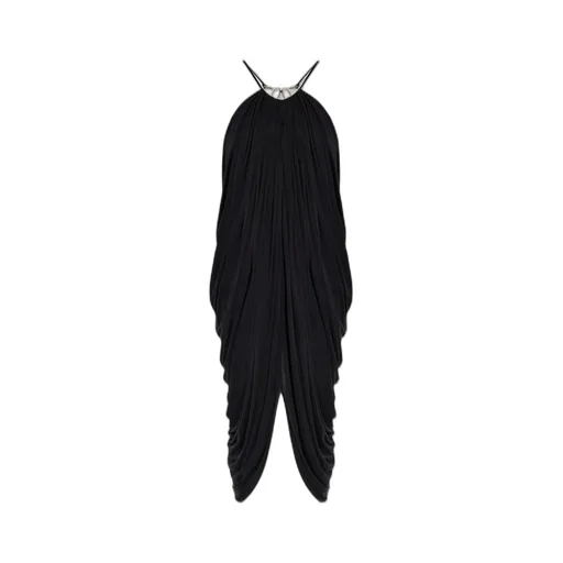 Loewe Logo Plaque Draped Dress
