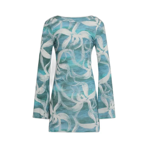 Louisa Ballou Front Tie Printed Dress