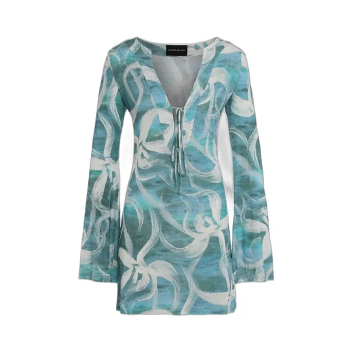 Louisa Ballou Front Tie Printed Dress