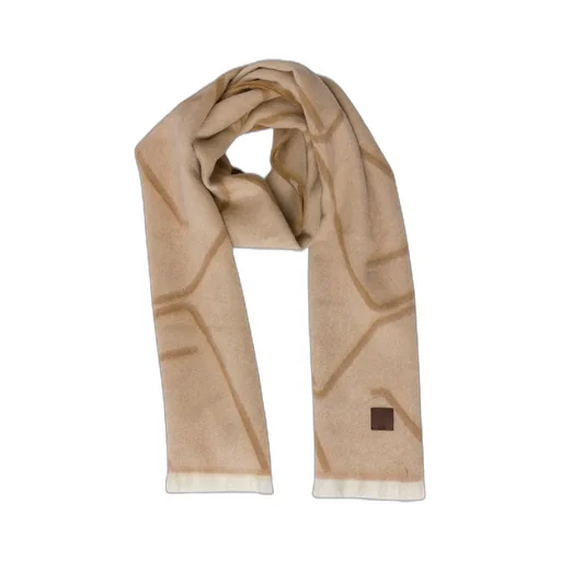 Mm By Max Mara Logo-Patch Frayed-Edge Scarf