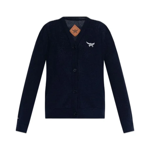 Mcm Logo Embroidery Knit Cardigan