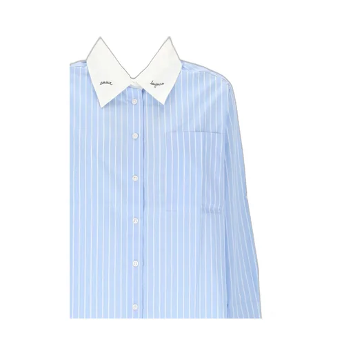 Maison Labiche Striped Contrast Collar Shirt