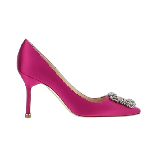 Manolo Blahnik Hangisi Embellished Satin Pumps