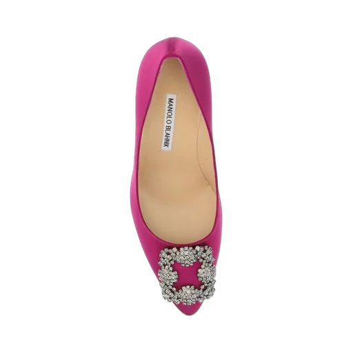 Manolo Blahnik Hangisi Embellished Satin Pumps
