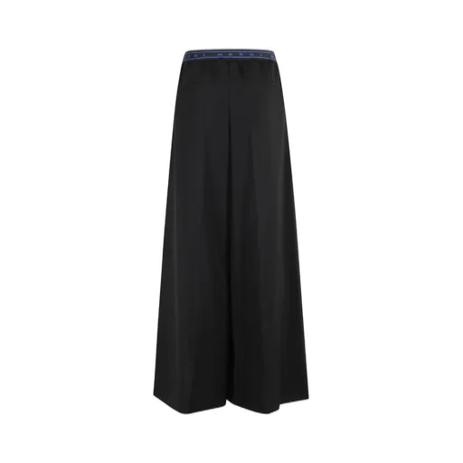 Marni Logo Waistband Wide-Leg Trousers