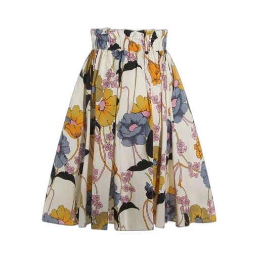 Marni Melodia Printed Poplin Elasticated Midi Skirt