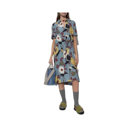Marni Floral Print Short Sleeve Dress