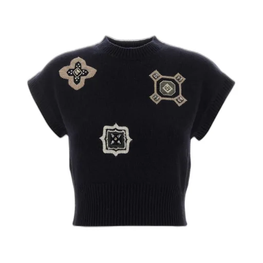 Max Mara Mxmanfora Embellished Cropped Sweater