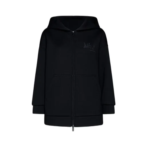 Max Mara Logo Embroidered Zip-Up Hoodie